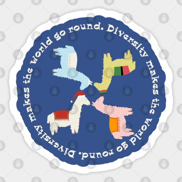 Llama Diversity Sticker by candhdesigns